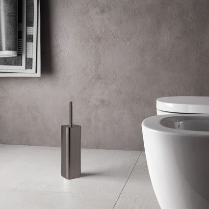 Gedy - Brosse WC sur pied SCOPINO gris métallisé