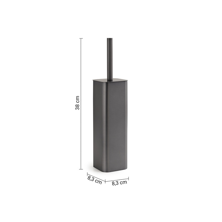 Gedy - Brosse WC sur pied SCOPINO gris métallisé