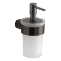 Gedy - Distributeur de savon mural PIRENEI 110 ml verre opalin / gris métallisé