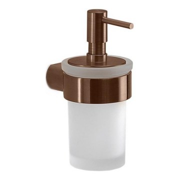 Gedy - Distributeur de savon mural PIRENEI 140 ml, verre opalin finition bronze