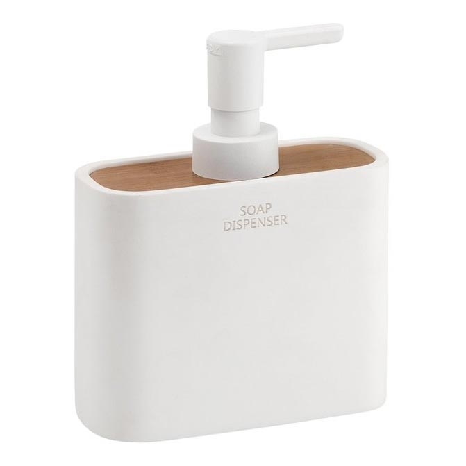 Gedy - Distributeur de savon NINFEA blanc/bambou