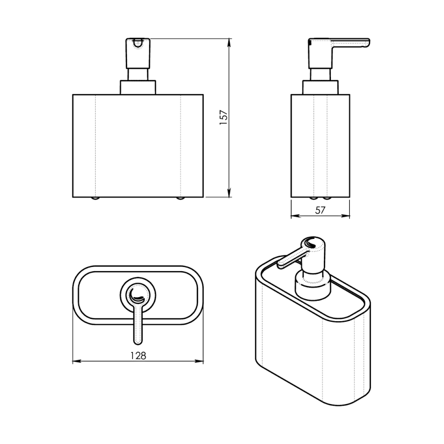 Gedy - Distributeur de savon NINFEA blanc/bambou