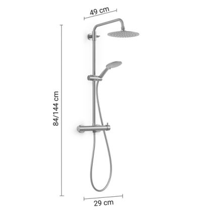 Gedy - Ensemble de douche avec mitigeur STAR PLUS, chrome brillant
