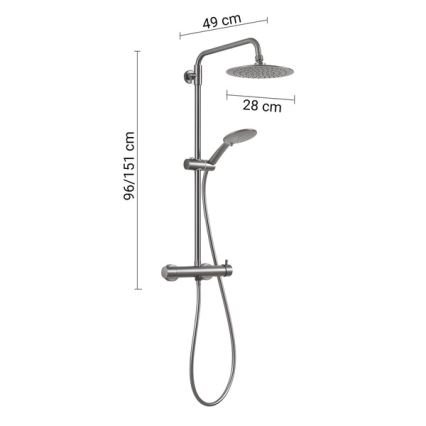 Gedy - Ensemble de douche STAR PLUS avec mitigeur, gris métallisé