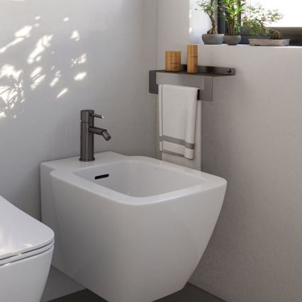 Gedy - Étagère avec porte-serviettes CLEO 30 cm gris métallisé