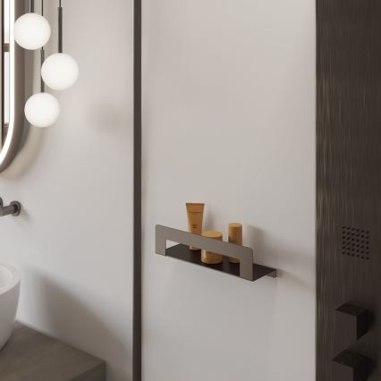 Gedy - Étagère avec porte-serviettes CLEO 30 cm gris métallisé