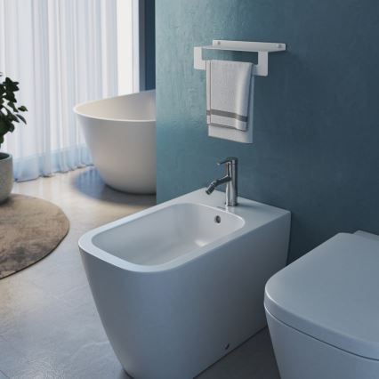 Gedy - Étagère avec porte-serviettes CLEO 50 cm, blanc mat