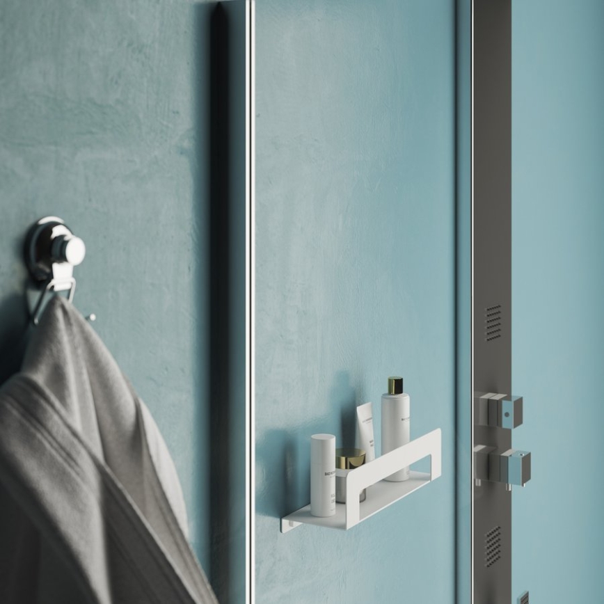 Gedy - Étagère avec porte-serviettes CLEO 50 cm, blanc mat