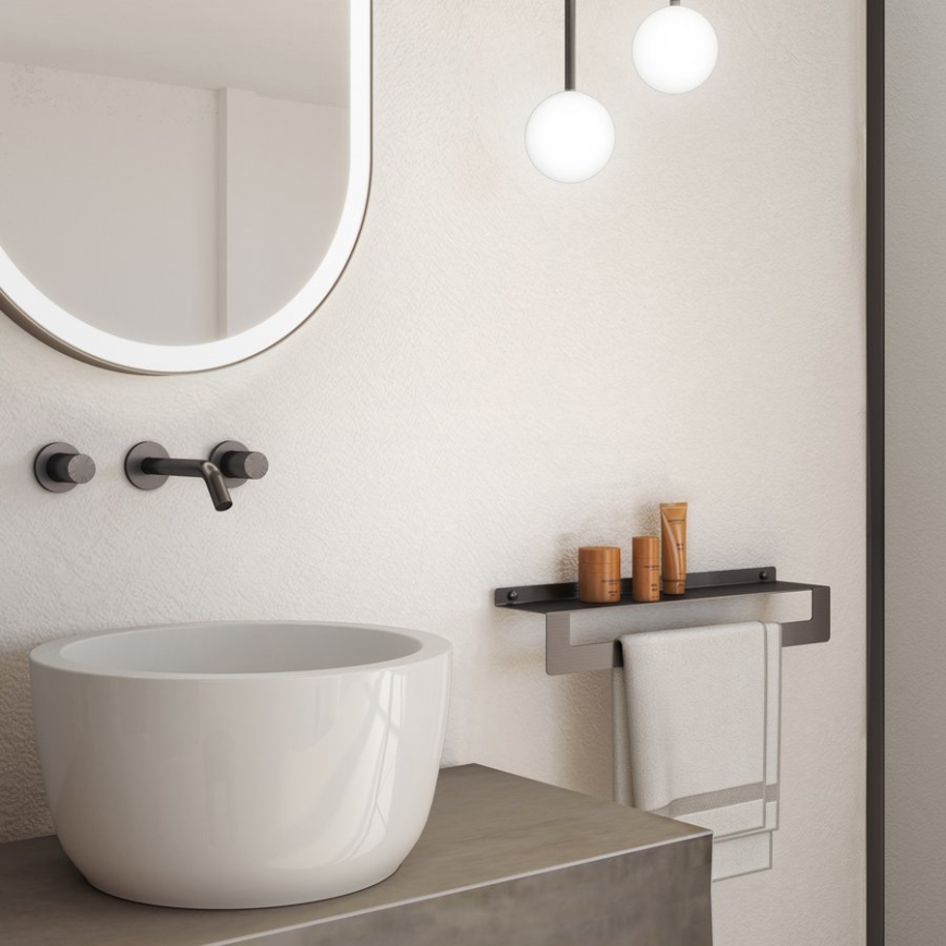 Gedy - Étagère avec porte-serviettes CLEO 50 cm gris métallisé