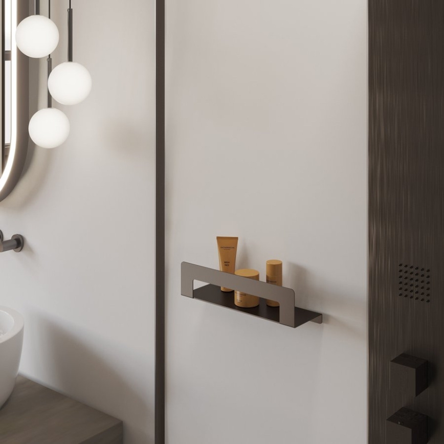 Gedy - Étagère avec porte-serviettes CLEO 50 cm gris métallisé