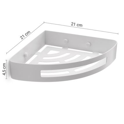 Gedy - Étagère d'angle pour douche PIRENEI, blanche mate