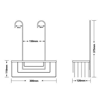 Gedy - Étagère de douche suspendue SMART 37,5x30 cm chrome brillant