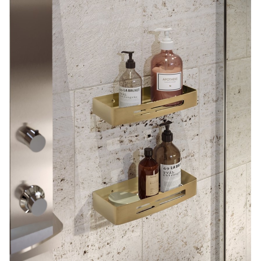 Gedy - Étagère murale pour douche SMART 30x12,8 cm dorée mate