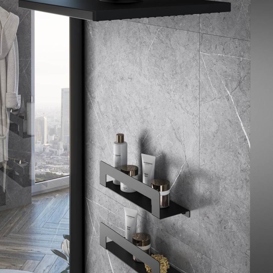 Gedy - Étagère porte-serviettes CLEO 50 cm noir mat