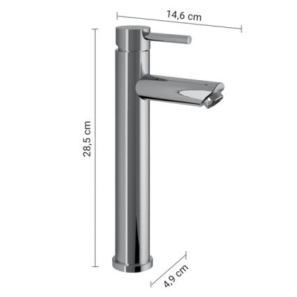 Gedy - Mitigeur de lavabo ALTO HIGH 28,5 cm, chrome brillant