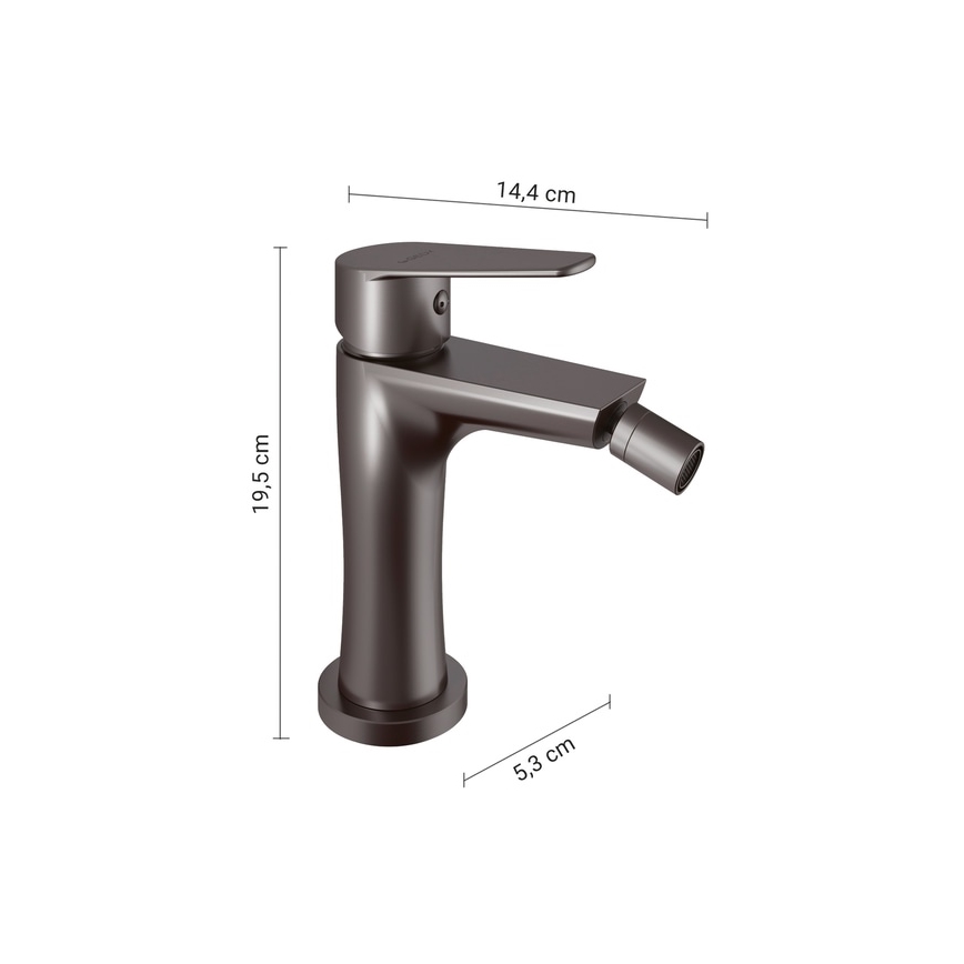 Gedy - Mitigeur pour bidet COMO 19,5 cm gris métallisé
