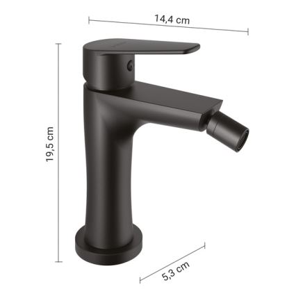Gedy - Mitigeur pour bidet COMO 19,5 cm noir mat