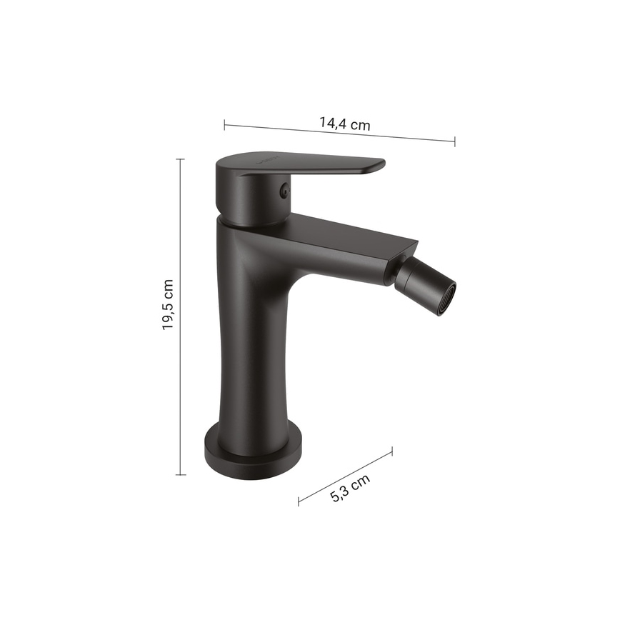 Gedy - Mitigeur pour bidet COMO 19,5 cm noir mat