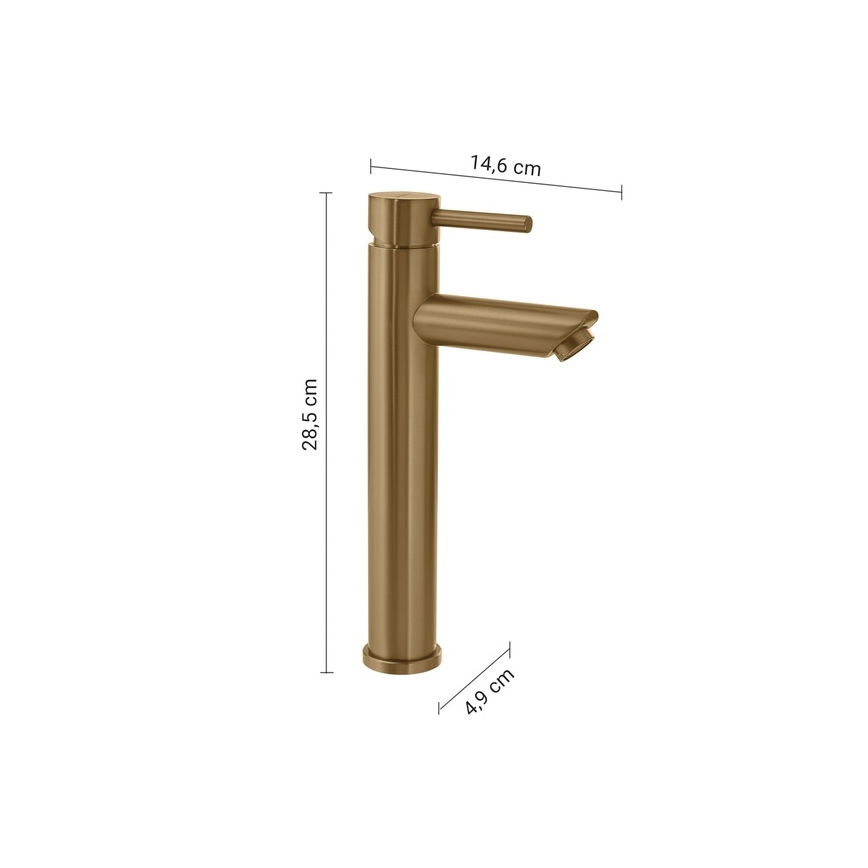 Gedy - Mitigeur pour lavabo ALTO 28,5 cm doré