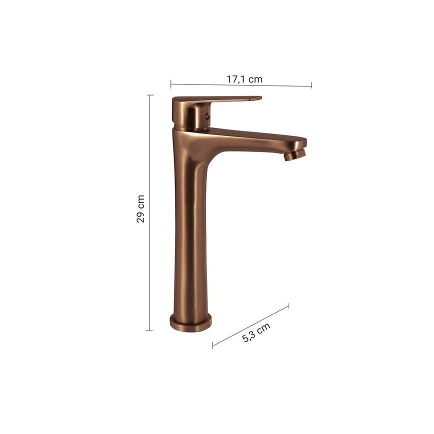 Gedy - Mitigeur pour lavabo COMO 29 cm, bronze