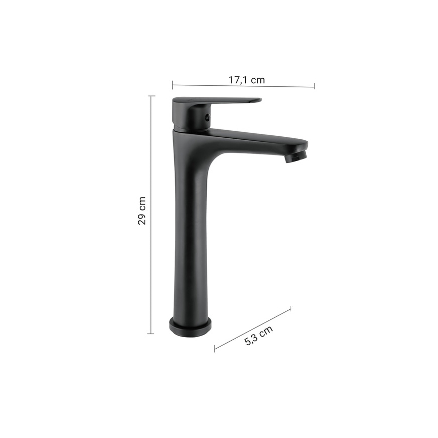 Gedy - Mitigeur pour lavabo COMO 29 cm noir mat