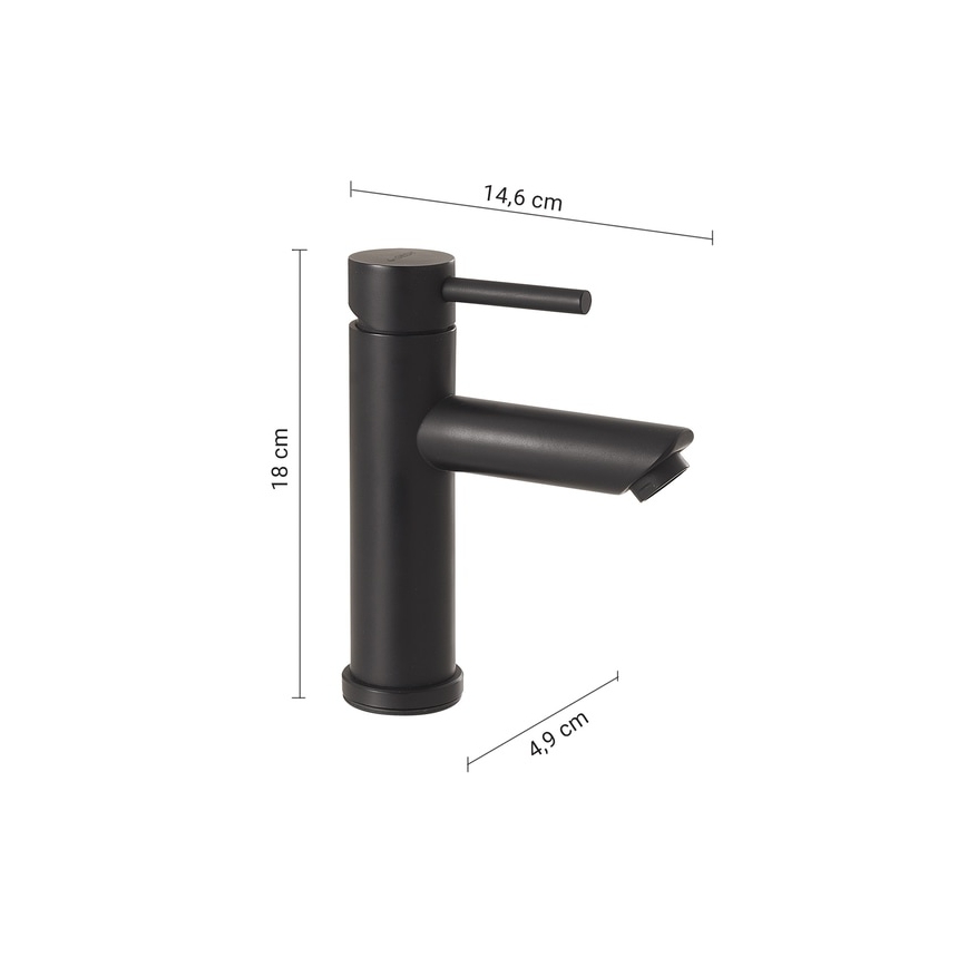 Gedy - Mitigeur pour lavabo GARDA 18 cm, noir mat