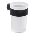 Gedy - Porte-brosse à dents mural PIRENEI blanc de lait verre/noir