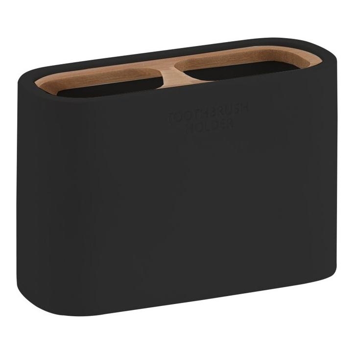 Gedy - Porte-brosse à dents NINFEA noir/bambou