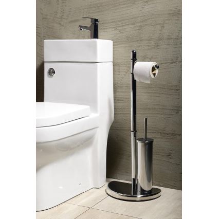 Gedy - Porte-papier et porte-brosse de toilettes HIBISCUS chrome brillant