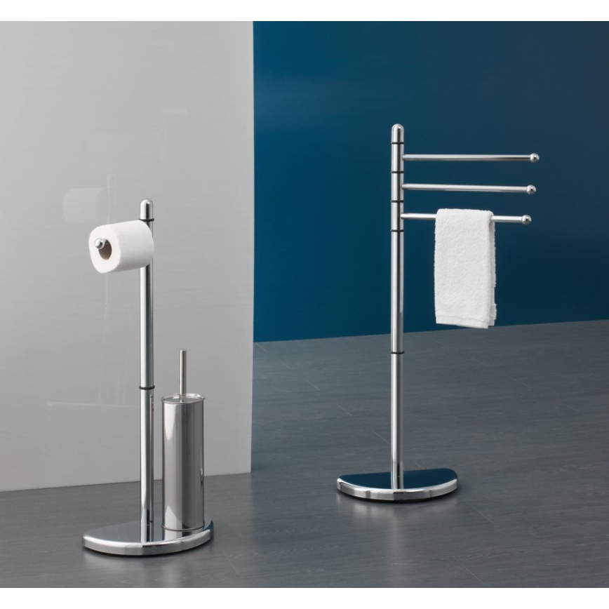 Gedy - Porte-papier et porte-brosse de toilettes HIBISCUS chrome brillant