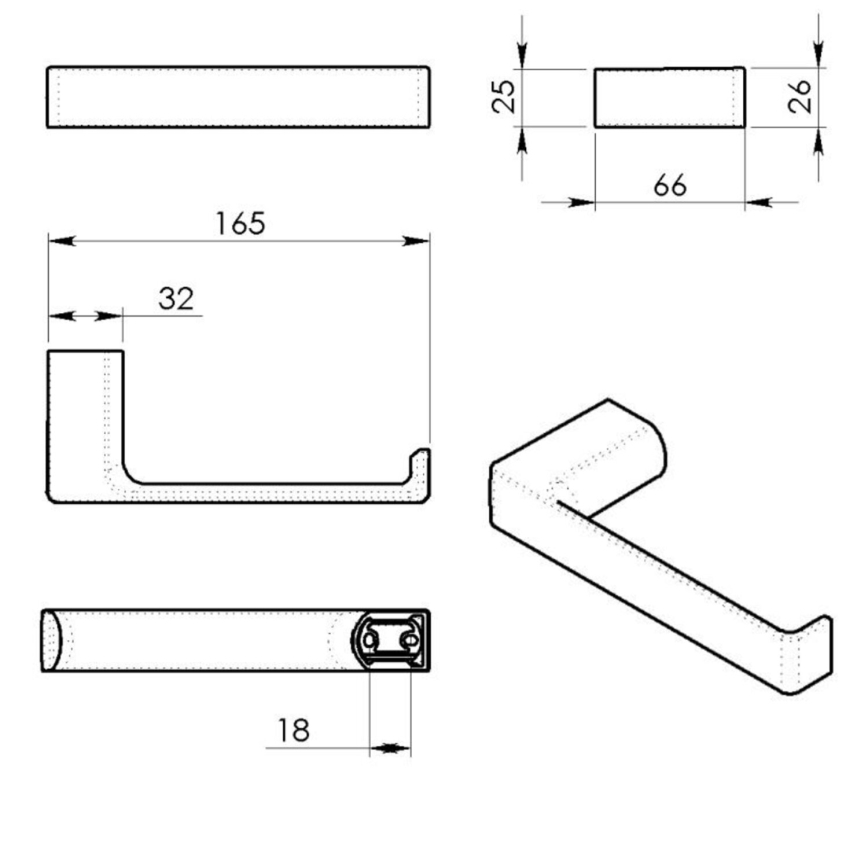 Gedy - Porte-papier toilette PIRENEI blanc mat