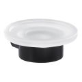 Gedy - Porte-savon mural PIRENEI en verre laiteux / noir mat