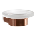 Gedy - Porte-savon mural PIRENEI en verre opalin/bronze