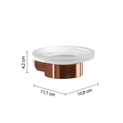 Gedy - Porte-savon mural PIRENEI en verre opalin/bronze