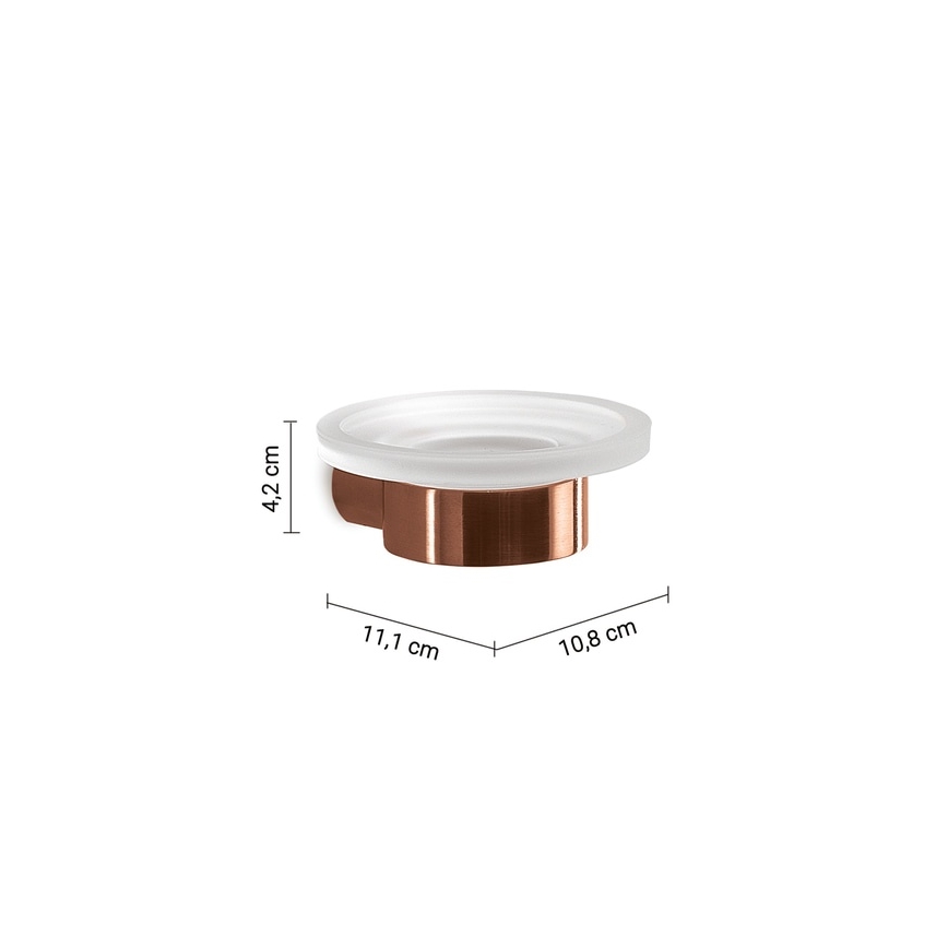Gedy - Porte-savon mural PIRENEI en verre opalin/bronze