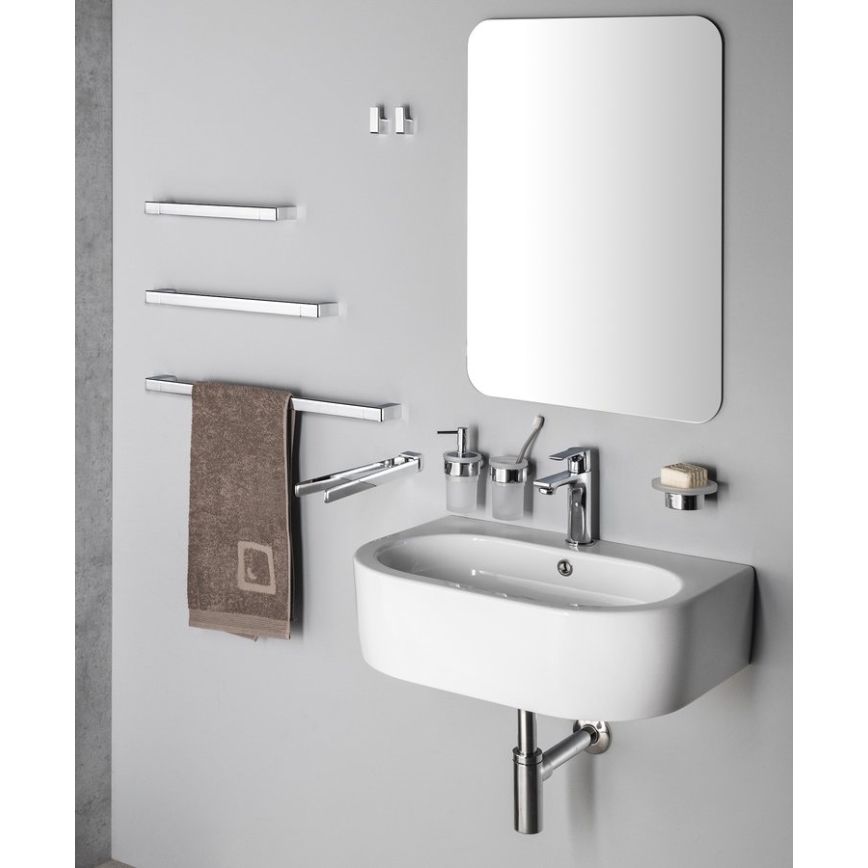 Gedy - Porte-savon mural PIRENEI verre opalin/chrome brillant