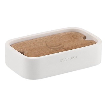 Gedy - Porte-savon NINFEA blanc/bambou