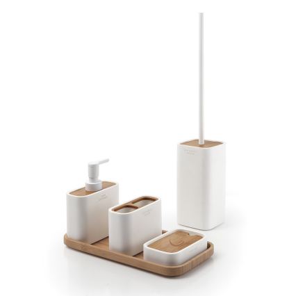 Gedy - Porte-savon NINFEA blanc/bambou