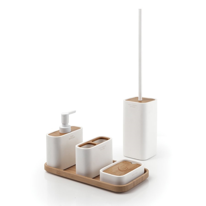 Gedy - Porte-savon NINFEA blanc/bambou