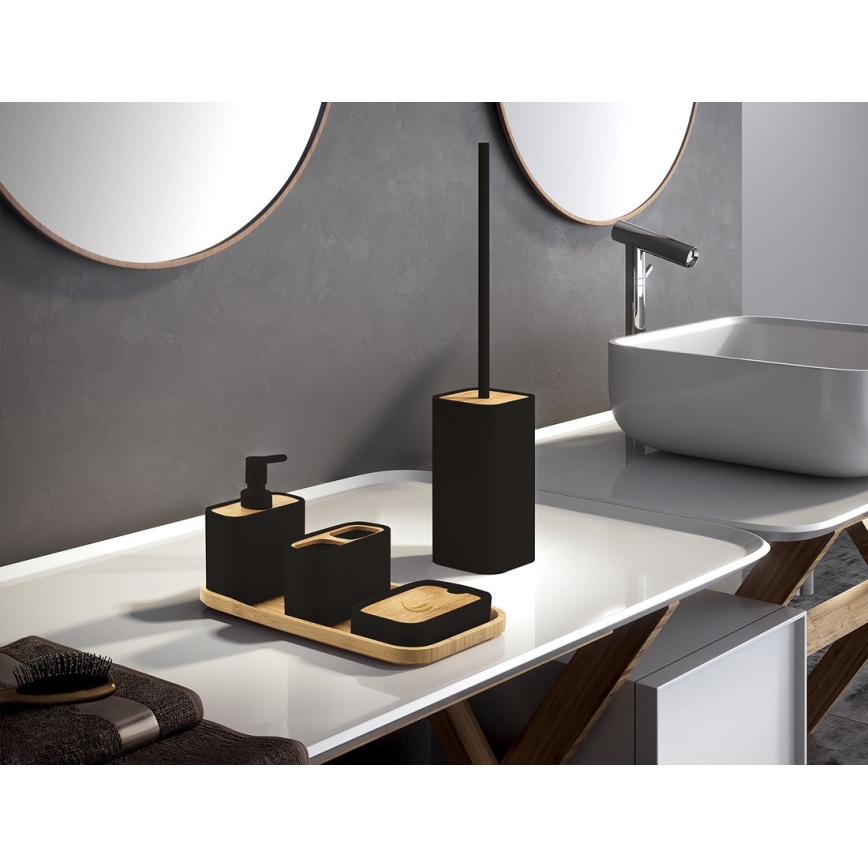 Gedy - Porte-savon NINFEA noir/bambou