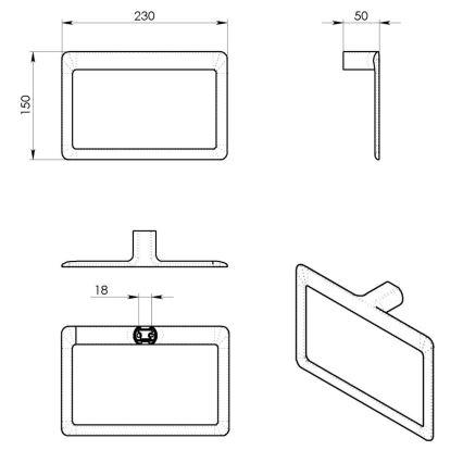 Gedy - Porte-serviettes mural PIRENEI 15x23 cm blanc mat