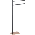 Gedy - Porte-serviettes sur pied TRILLY 83,5 cm noir mat/bambou