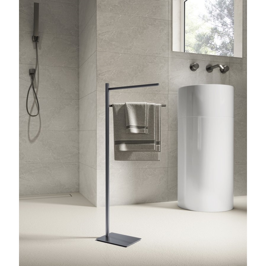 Gedy - Porte-serviettes TRILLY 83,5 cm gris métallisé