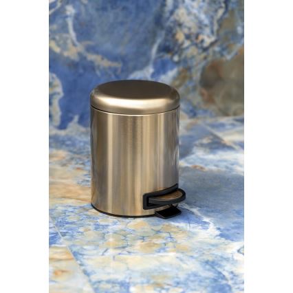 Gedy - Poubelle POTTY 3 l à fermeture amortie, dorée mate