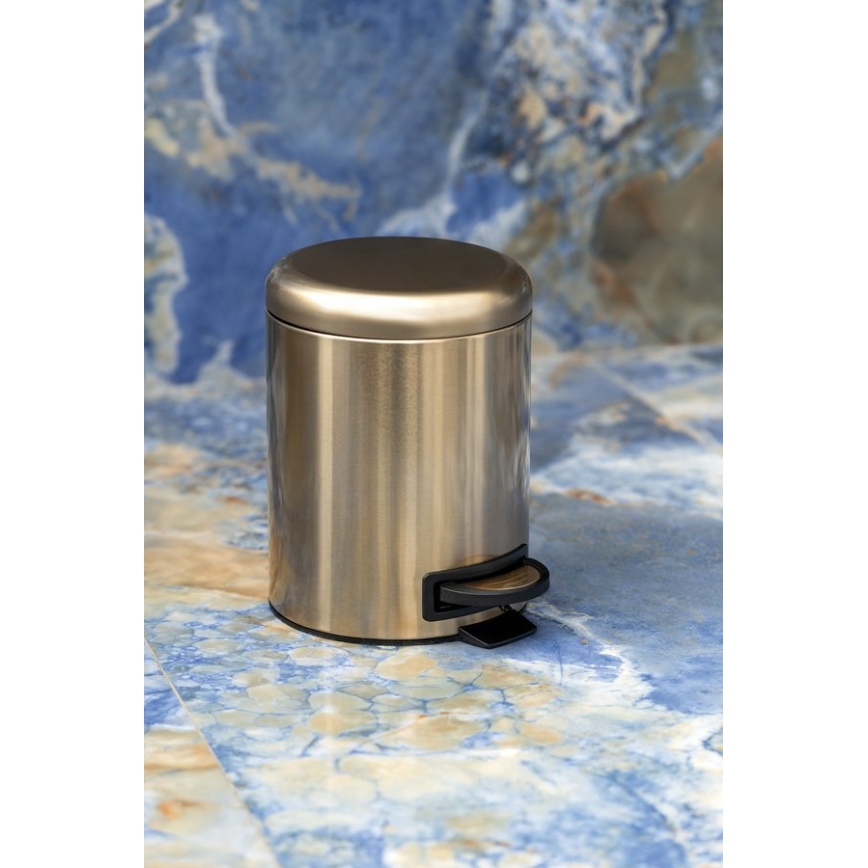 Gedy - Poubelle POTTY 3 l à fermeture amortie, dorée mate