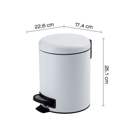 Gedy - Poubelle POTTY 3 l à fermeture douce blanche