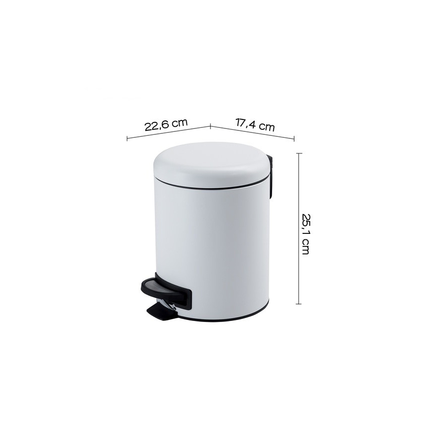 Gedy - Poubelle POTTY 3 l à fermeture douce blanche