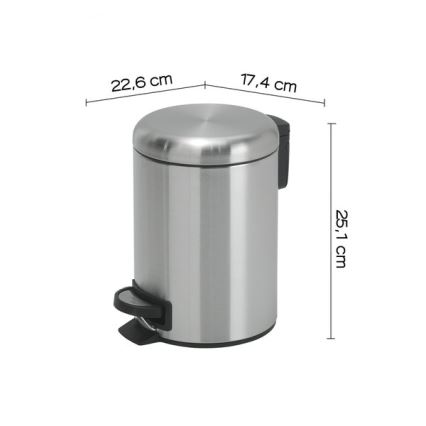 Gedy - Poubelle POTTY 3 L à fermeture douce en inox