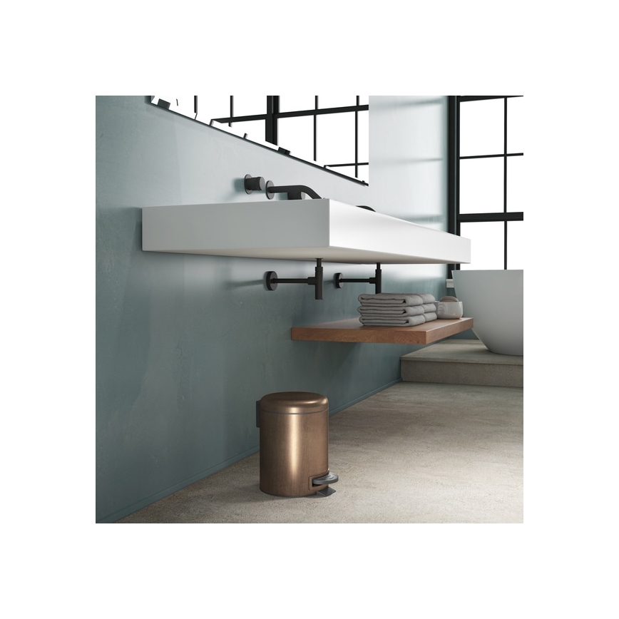 Gedy - Poubelle POTTY 3 l avec fermeture amortie, bronze