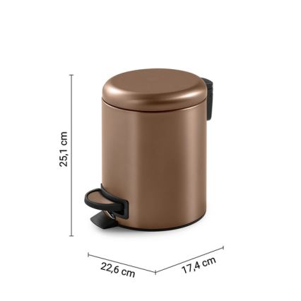 Gedy - Poubelle POTTY 3 l avec fermeture amortie, bronze